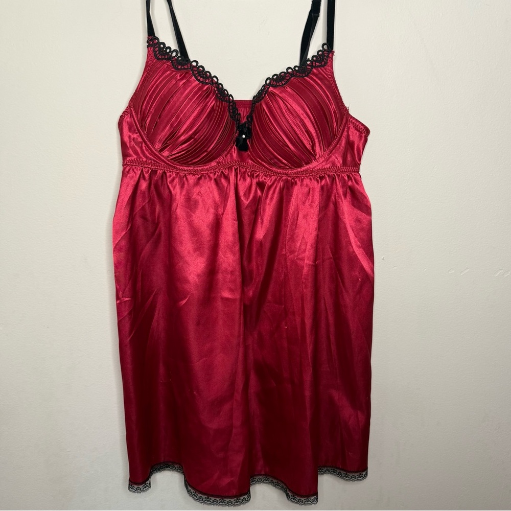 Ambrielle Satin red padded mini dress women’s size small party romantic